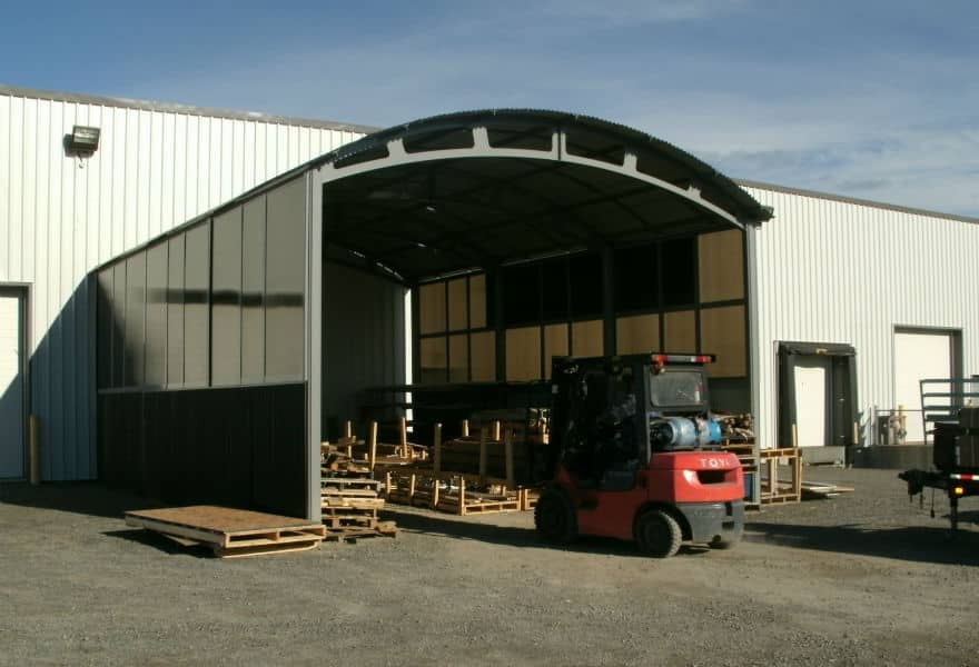 Storage shed and buildings with polymer walls