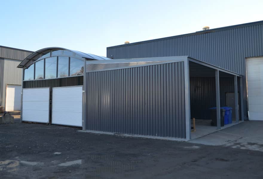Storage_shed_and_building_7 Portico entrance shelter in condo block