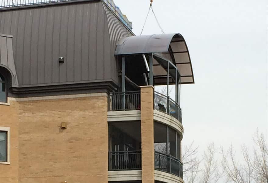 Condo shelter on gallery