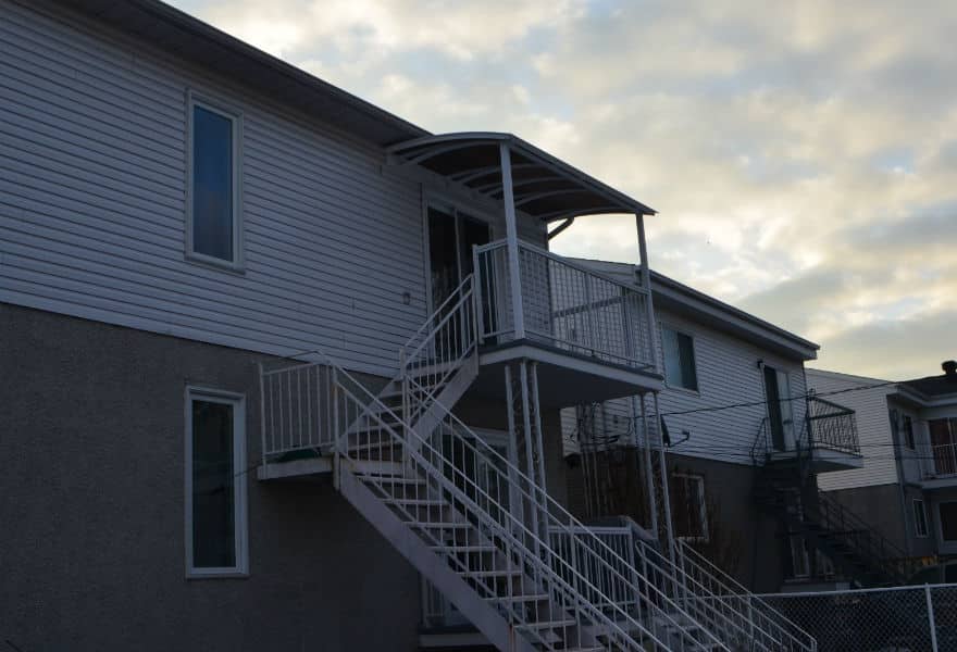 Condo shelter on gallery