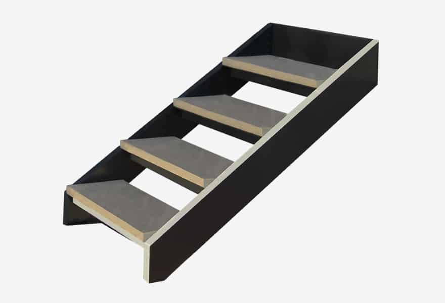 escalier en aluminium avec marches pvc 