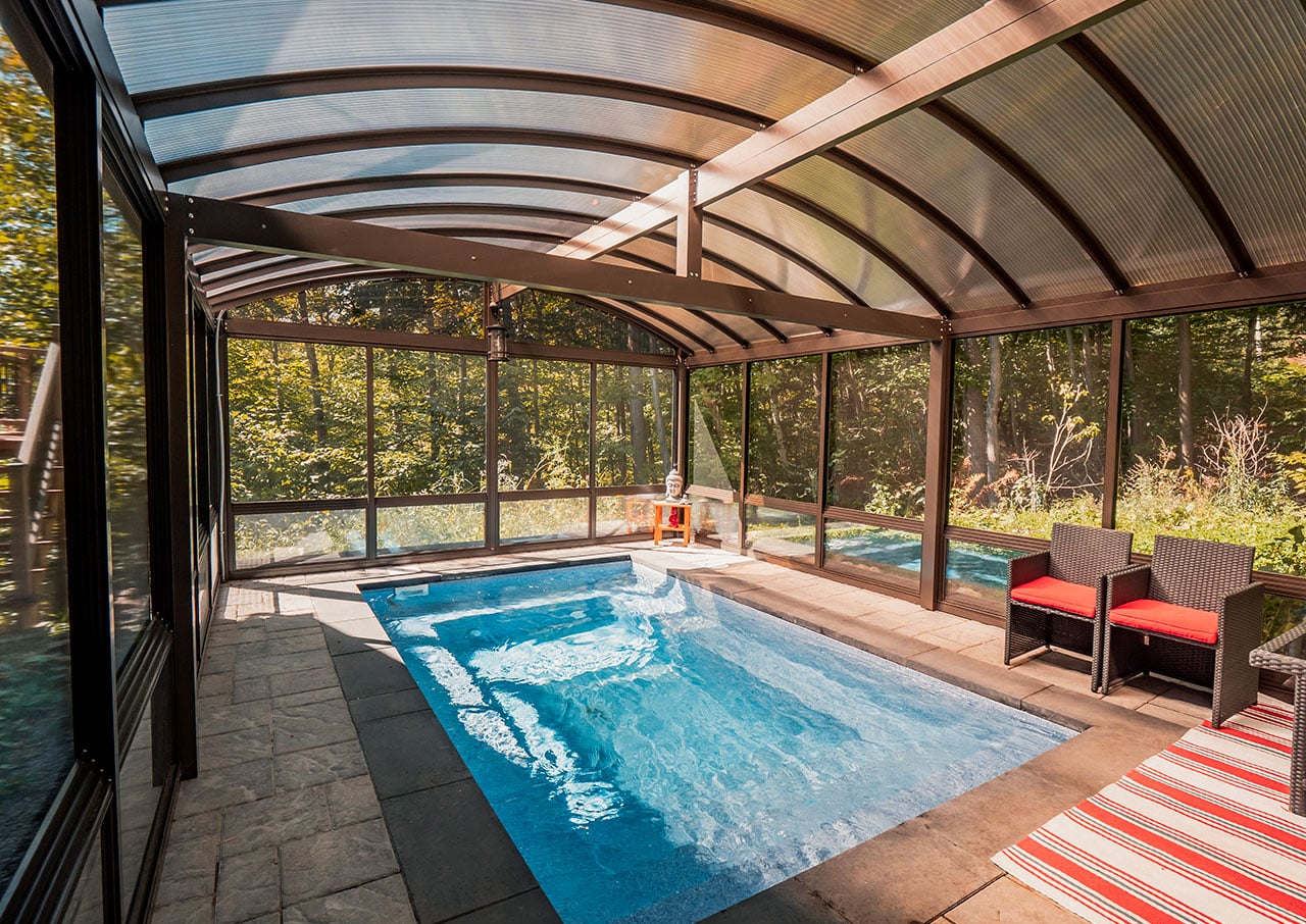 Interior view of a Tendal pool shelter