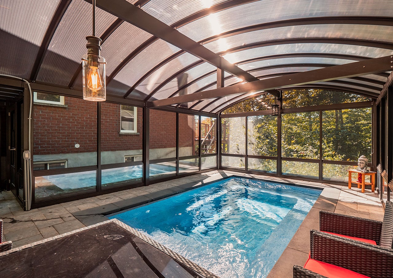 Interior view of a Tendal pool shelter