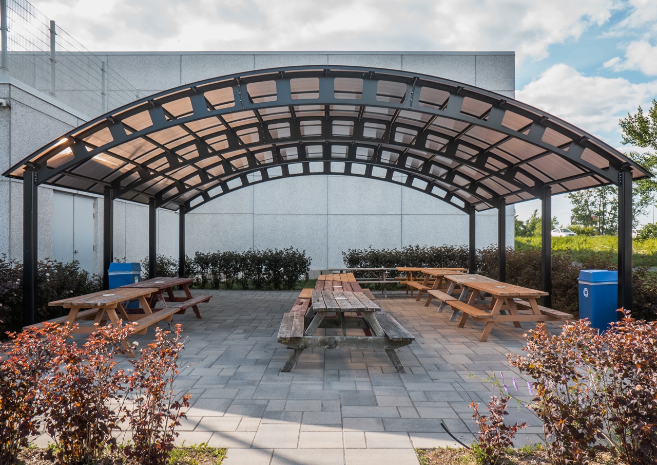 Shelter for employees relaxation and lunch area